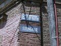 Bilingual street sign in San José, Coronel Suárez, Argentina (Volga German colony)