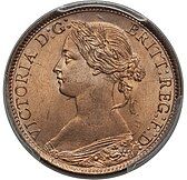 Copper coin with a woman's head