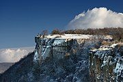 A panorama of the caves and walls