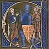 Medieval French manuscript illustration of the three classes of medieval society: those who prayed—the clergy, those who fought—the knights, and those who worked—the peasantry