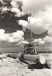 Great Britain II in Sandwich Kent. River Stour and Isle of Thanet in background.