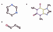 Chemical graph of the overlapping substructures of caffeine