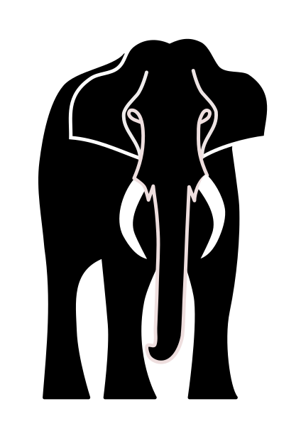 File:Asian elephant black.svg