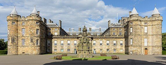 Holyrood Palace, the official residence of Charles III in Scotland.