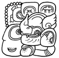 Image 33Mayan representative hieroglyphic of the Yax Kuk Mo Dynasty that later would become the emblem of the Kingdom of "Oxwitik" also known as Copán. (from History of Honduras)