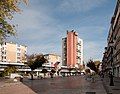 The central pedestrian area in the town of Pirot, Serbia.