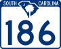 South Carolina Highway 186 marker