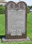 The Ten Commandments on a monument on the grounds of the Texas State Capitol