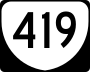 State Route 419 marker