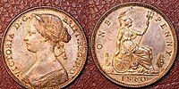 Queen Victoria penny, 1860