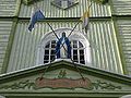 Sculpture of Blessed Virgin Mary above entrance