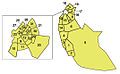 Map of administrative subdivisions in Benghazi