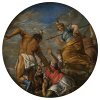 circular painting with multiple figures