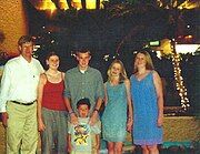 Stiff (on the left) with his five children on a family trip to Mexico.