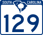 South Carolina Highway 129 marker