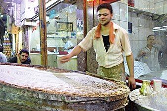 A traditional knafeh maker in Cairo