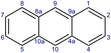 Skeletal formula and numbering system of anthracene