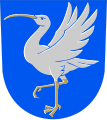 Eurasian curlew pictured in the former coat of arms of Oulunsalo, Finland