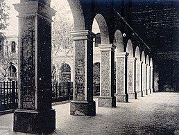 The Sevillian azulejos of the cloister dated to 1606. Photo of 1900