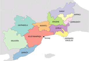 Districts of Tekirdağ Province