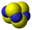 Space-filling model of tetrasulfur tetranitride