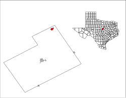 Location within Hamilton County and Texas