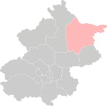 Location of Miyun District in Beijing