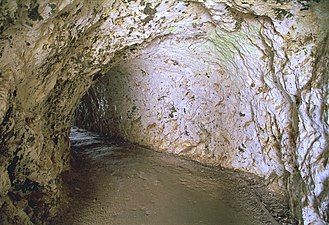 Hand carved tunnel leading to lighthouse