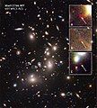 Abell 2744 galaxy cluster – extremely distant galaxies revealed by gravitational lensing (16 October 2014).[10]