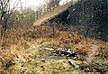 A picture of the former Dudley Freightliner Terminal signal box's remnants in 2002.