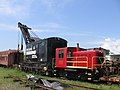 Norfolk Southern (formerly Southern Railway) rail crane and Whitcomb 25-ton diesel switcher.