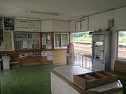 Inside the station building