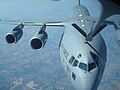 A KC-135 refueling a C-17