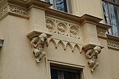 Gothic Revival corbel supported balcony in Potsdam (Germany)