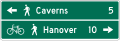 D11-10e Shared-use path destination and distance (2-lines)