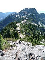 The ridge, or "saddle" leading to the West Lion