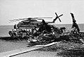 US burned helicopter participating in the Operation Eagle Claw