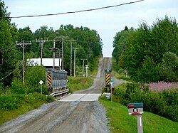 Ontario Northland Railway crossing in Bourkes