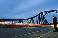 Car, torch, and candle lights on Glienicke Bridge, August 13, 2010