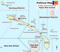 District map of New Ireland Province