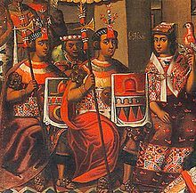 The Marriage of Captain Martin de Loyola to Beatriz Ñusta, detail, c. 1675-1690, Church of la Compañía de Jesús, Cusco