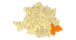 Las Villuercas; location in Cáceres Province