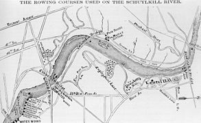 Note the Reading Railroad Bridge and the Falls (Covered) Bridge in this 1872 map.