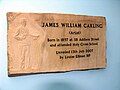 James Carling memorial plaque at Holy Cross School, Liverpool.