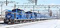 The Hokutosei hauled by a pair of JR Hokkaido DD51 diesel locomotives in Hokkaido, February 2010