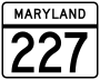 Maryland Route 227 marker