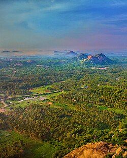 Aerial view of fields near Ramanagara