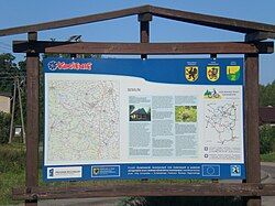 An information board in the village, 2018