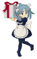 Wikipe-tan got a birthday present. Already exists as File:Wikipe-tan Birthday.svg