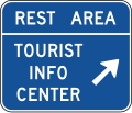 D5-8 Rest area - tourist info center (diagonal right arrow)